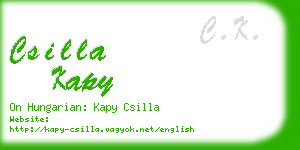 csilla kapy business card